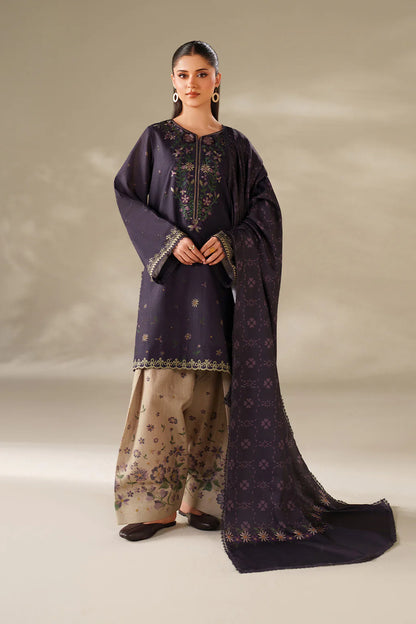 Iznik - UNSTITCHED 3PC DHANAK EMBROIDERED SUIT - zab1251