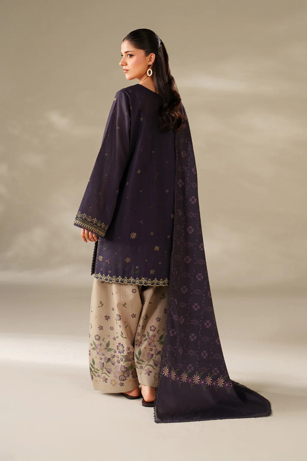 Iznik - UNSTITCHED 3PC DHANAK EMBROIDERED SUIT - zab1251