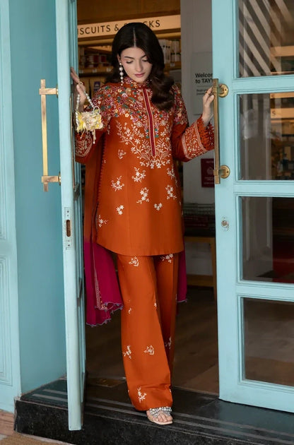 Batik - 3PC Dhanak Embroidered Shirt With Pashmina Printed Dupatta and Trouser - zab1548