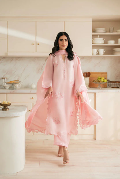 Nisa, Lawn 3.piece embroidered Summer suit with Orgenza dupatta - zab1311