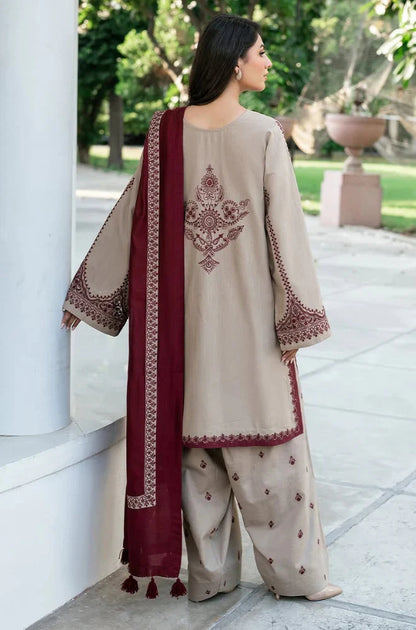 Baroque - 3PC Lawn Embroidered Suit - zab912