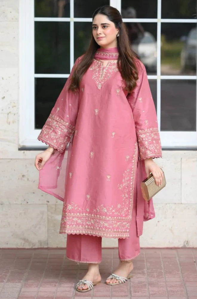 Summer 3PC Lawn Embroidered Suit - zab1336