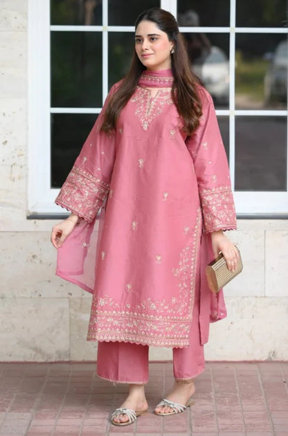 Summer 3PC Lawn Embroidered Suit - zab1336