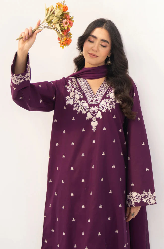 Dyot - 3PC Lawn Embroidered Suit - zab1192