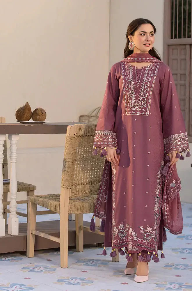 Jade - Winter 3PC Lawn Embroidered Suit - zab1104