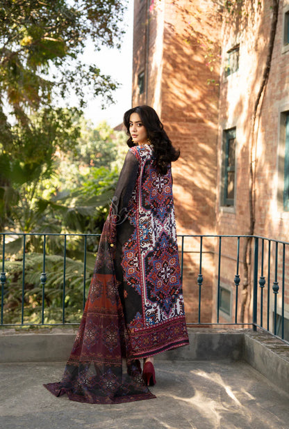 Maria b 3PCS UNSTITCHED SUIT FABRIC Digtal printed Silk - zab1483