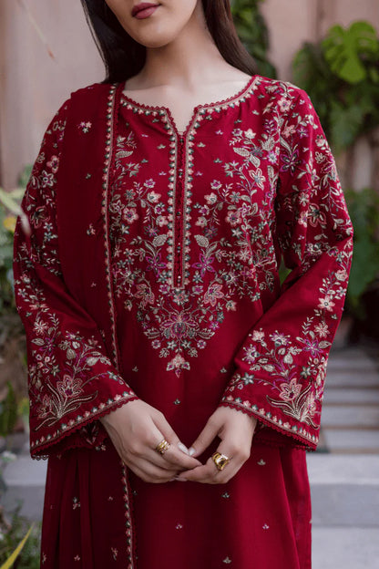 ZAB - 3PC EMBROIDERED LAWN SUIT - zab1340