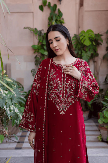 ZAB - 3PC EMBROIDERED LAWN SUIT - zab1340