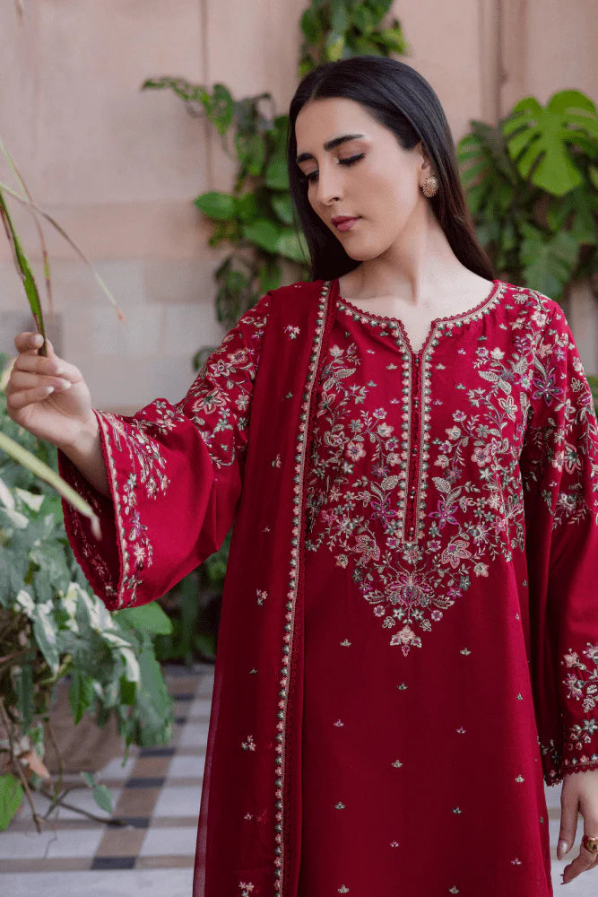 ZAB - 3PC EMBROIDERED LAWN SUIT - zab1340