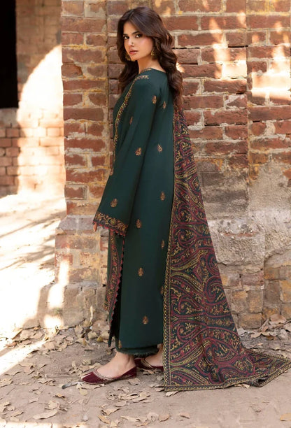 Izel - Winter 3PC Dhanak Embroidered Suit - zab1503