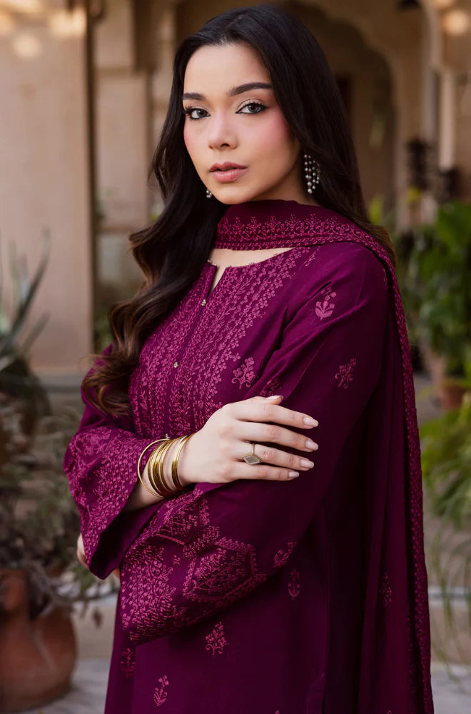Batik - Summer 3PC Lawn Embroidered Suit - zab1299