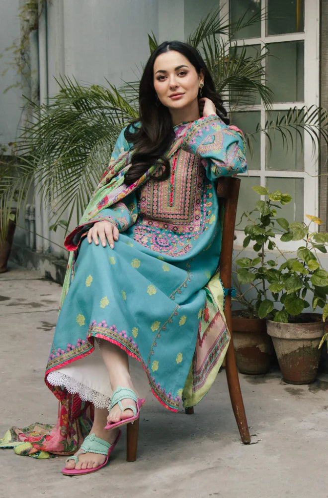 Zara Shahjahan - 3PC Lawn Embroidered Suit - zab934