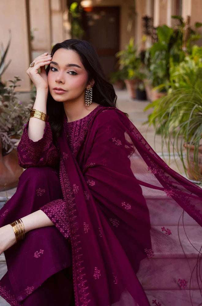 Batik - Summer 3PC Lawn Embroidered Suit - zab1299