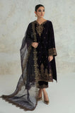 3PCs Velvet Dress With Embroidered Organza Dupatta - zab966