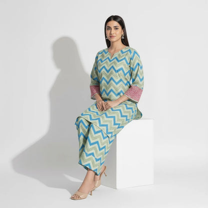 Limelight - Winter 3PC Karandi Digital Print Dress - zab1208