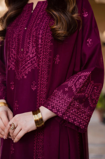 Batik - Summer 3PC Lawn Embroidered Suit - zab1299