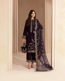 3PCs Embroidered Velvet Dress With Shamooz Silk Trouser - zab968