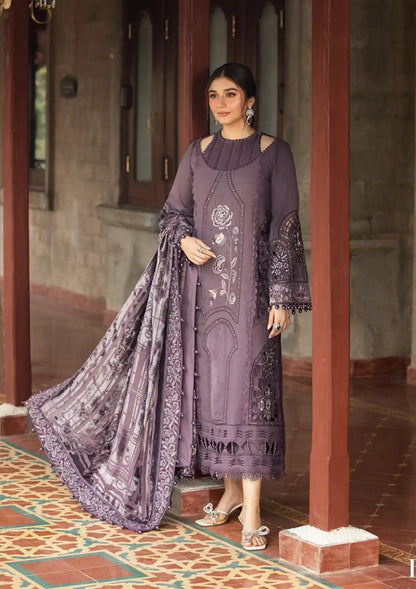 Maria B. - 3PC Dhanak Chickenkari Embroidered Suit - zab1122