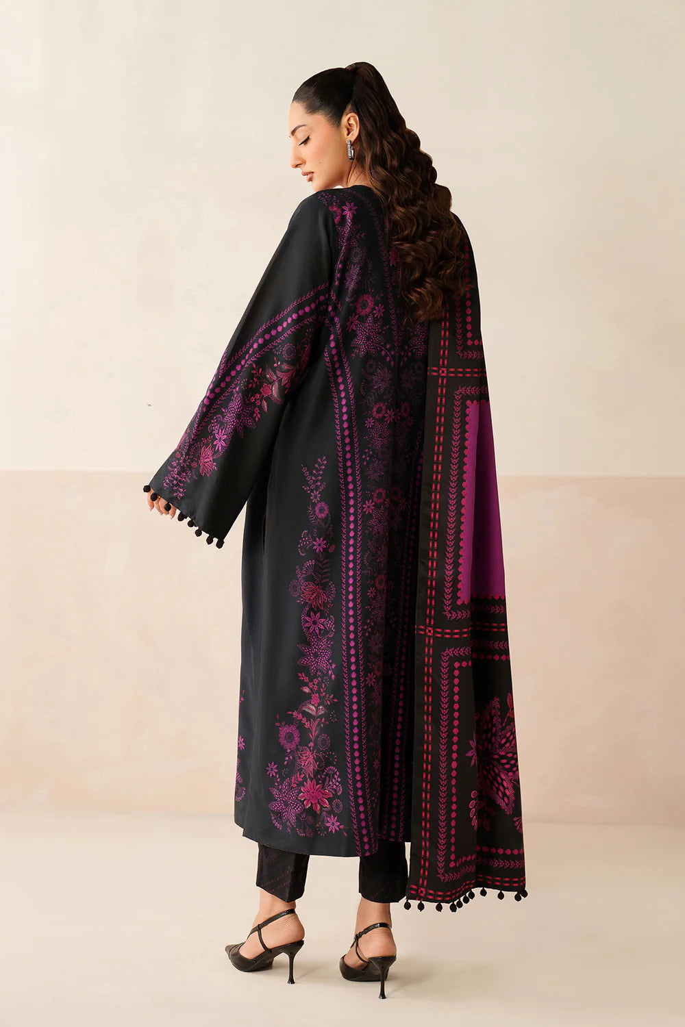 Asim Jofa - Winter 3PC Karandi Digital Print Dress - zab1232