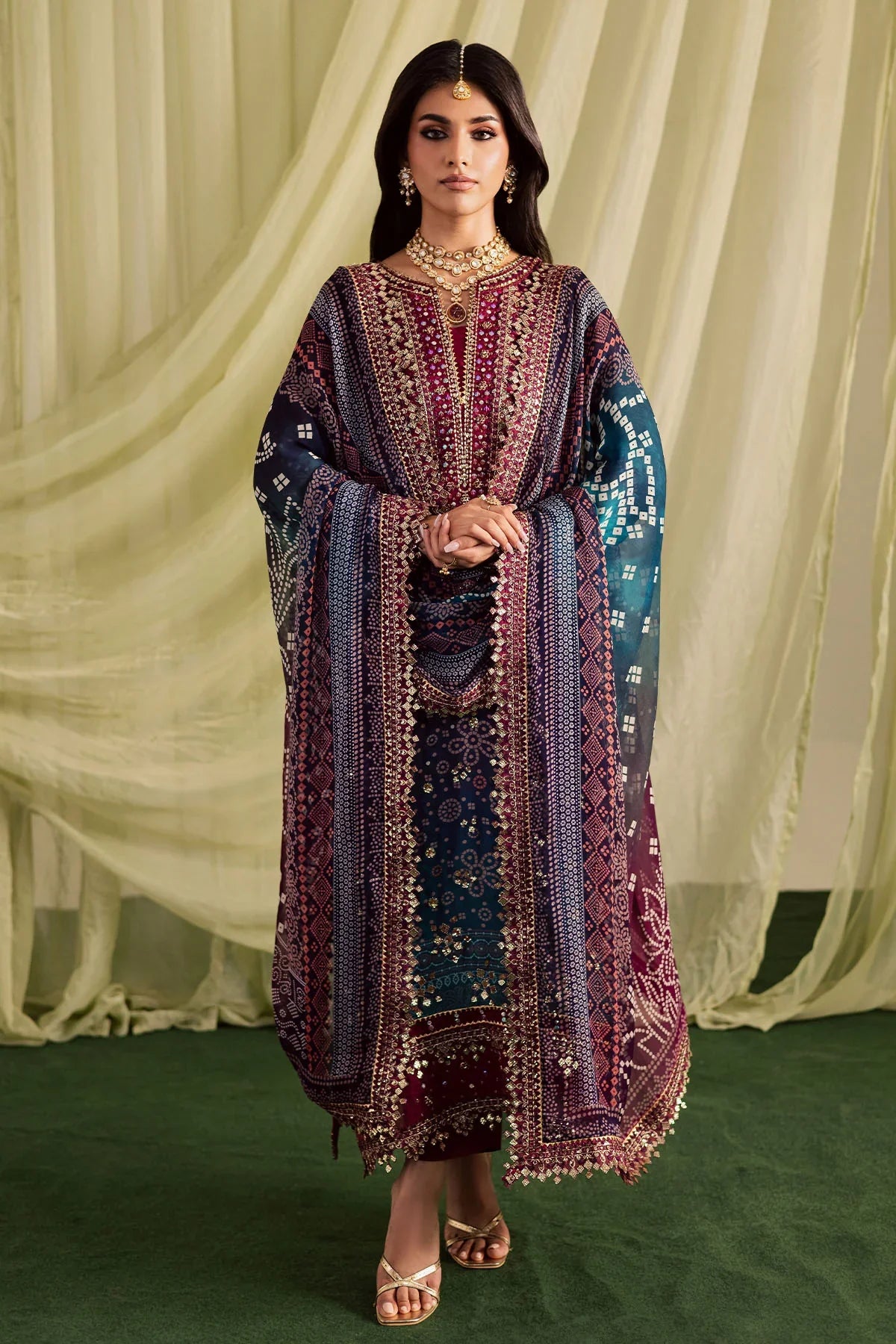 Zab - Summer 3PC Lawn Digital Print Dress - zab1352