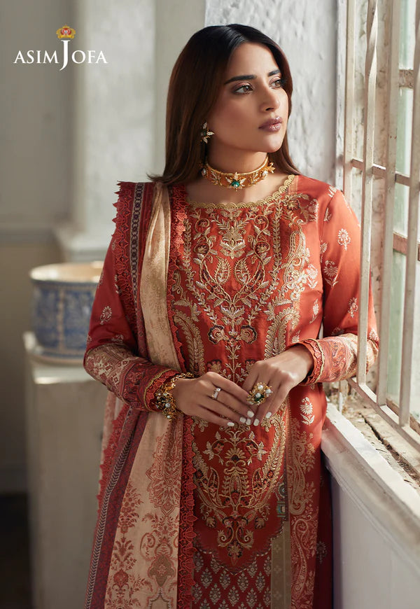 Asim Jofa - Summer 3PC Lawn Digital Print Dress - zab1322