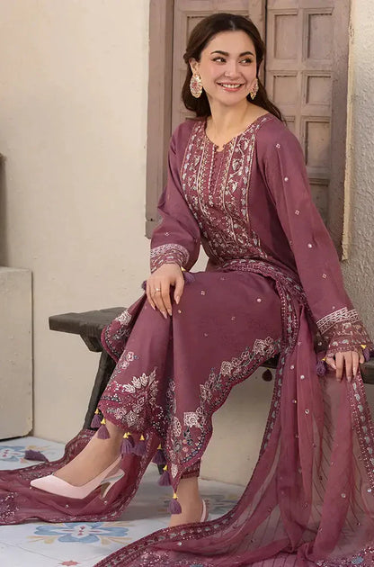 Jade - Winter 3PC Lawn Embroidered Suit - zab1104