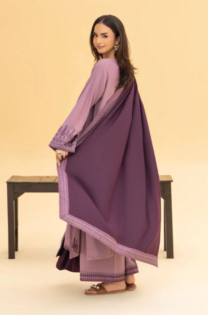Izel - Winter 3PC Dhanak Embroidered Suit - zab1242