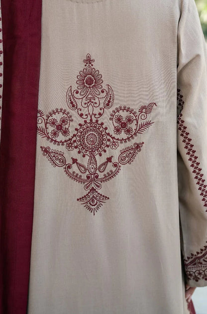 Baroque - 3PC Lawn Embroidered Suit - zab912