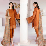 ZAB515 3Pc Stuff Linen suit heavy Embroidery