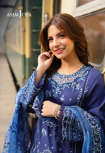 Asim Jofa - Summer 3PC polly Lawn Digital Printed Dress - zab1400