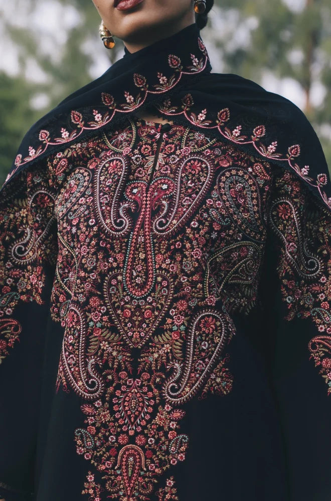 ZARA SHAHJAHAN - 3PC Dhanak Embroidered Shirt with Dhanak Embroidered Dupatta and Trouser - zab1555