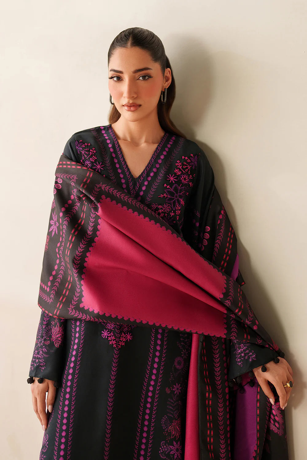 Asim Jofa - Winter 3PC Karandi Digital Print Dress - zab1232