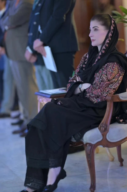 ZARA SHAHJAHAN - 3PC Dhanak Embroidered Shirt with Dhanak Embroidered Dupatta and Trouser - zab1555