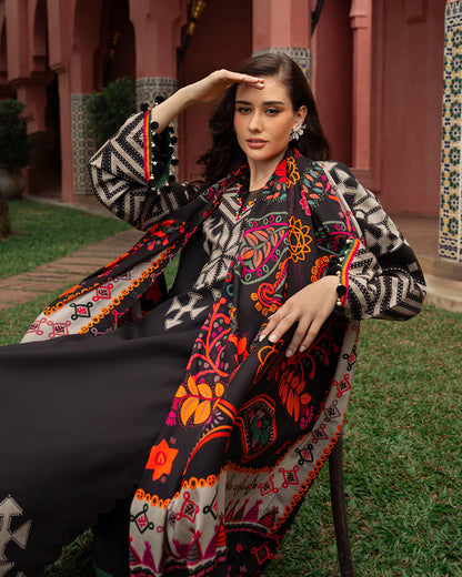 Charizma - Winter 3PC Karandi Digital Print Dress - zab1177