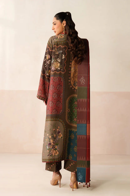 Baroque - Winter 3PC Karandi Digital Print Dress - zab1201