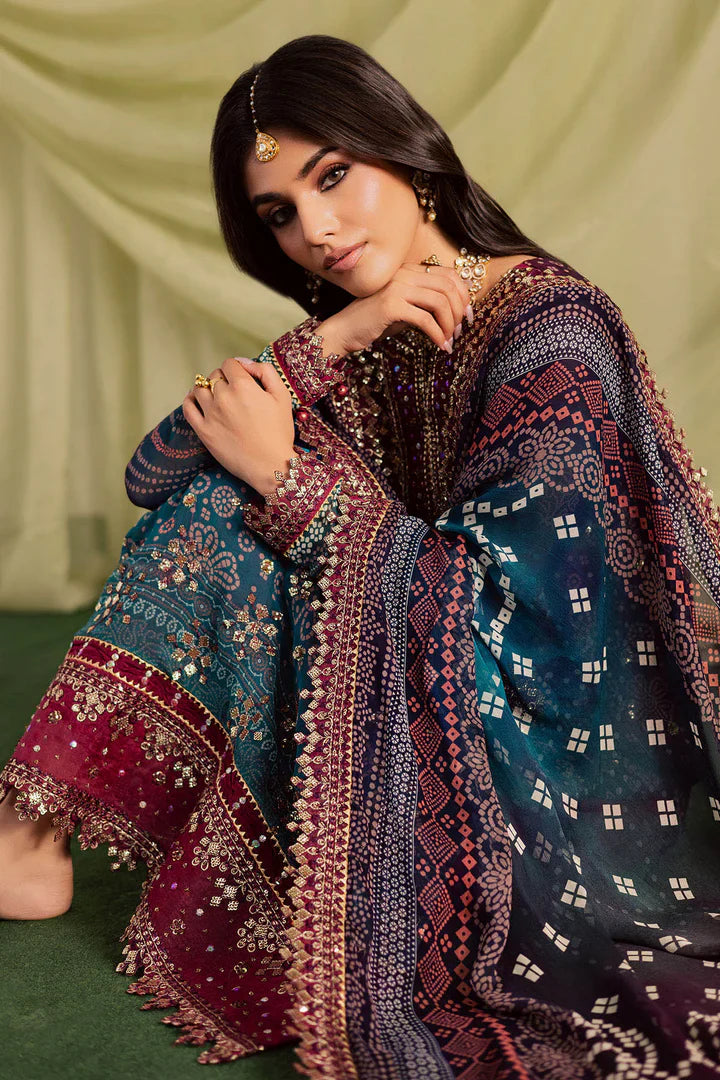 Zab - Summer 3PC Lawn Digital Print Dress - zab1352