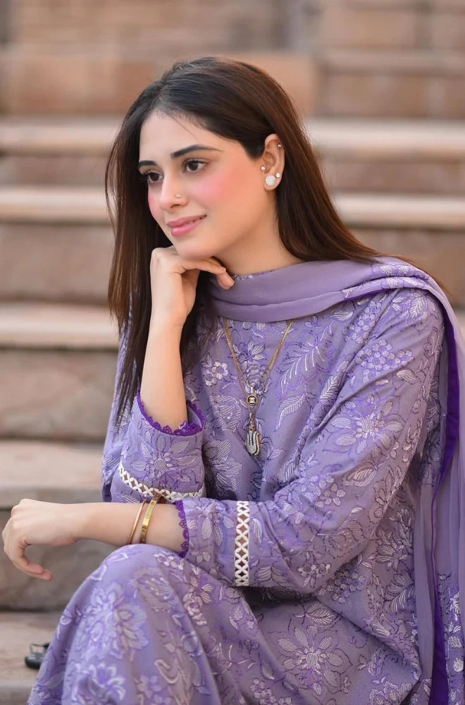 Breeze- 3PC Lawn Embroidered Suit - zab928