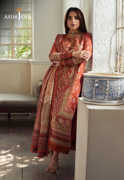 Asim Jofa - Summer 3PC Lawn Digital Print Dress - zab1322