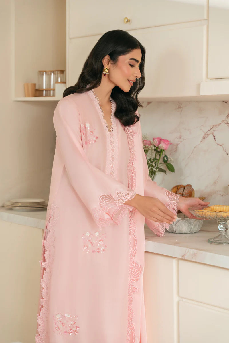 Nisa, Lawn 3.piece embroidered Summer suit with Orgenza dupatta - zab1311