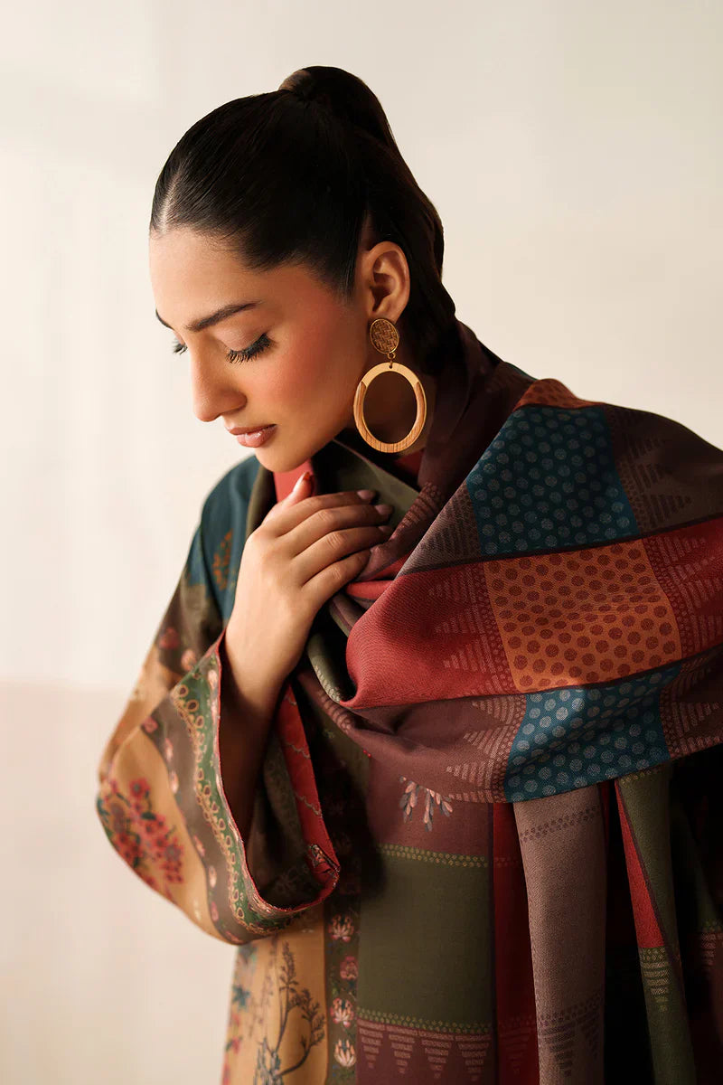 Baroque - Winter 3PC Karandi Digital Print Dress - zab1201