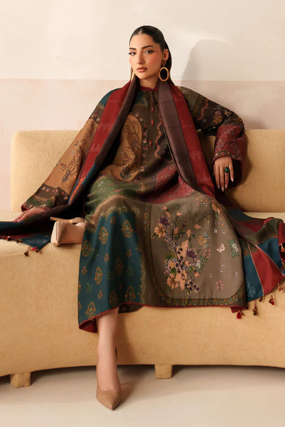 Baroque - Winter 3PC Karandi Digital Print Dress - zab1201