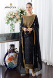 ZAB596 ASIM JOFA 3PC EMBROIDERED LINEN STUFF WITH CHIFFON DUPATTA