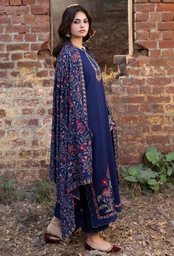 Izel - Winter 3PC Dhanak Embroidered Suit - zab1502