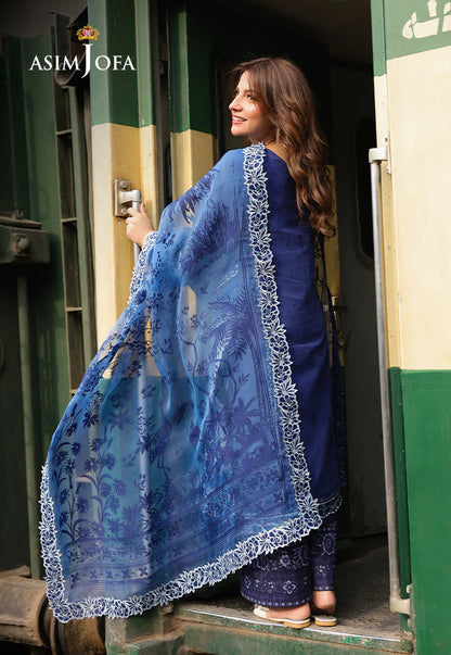 Asim Jofa - Summer 3PC polly Lawn Digital Printed Dress - zab1400