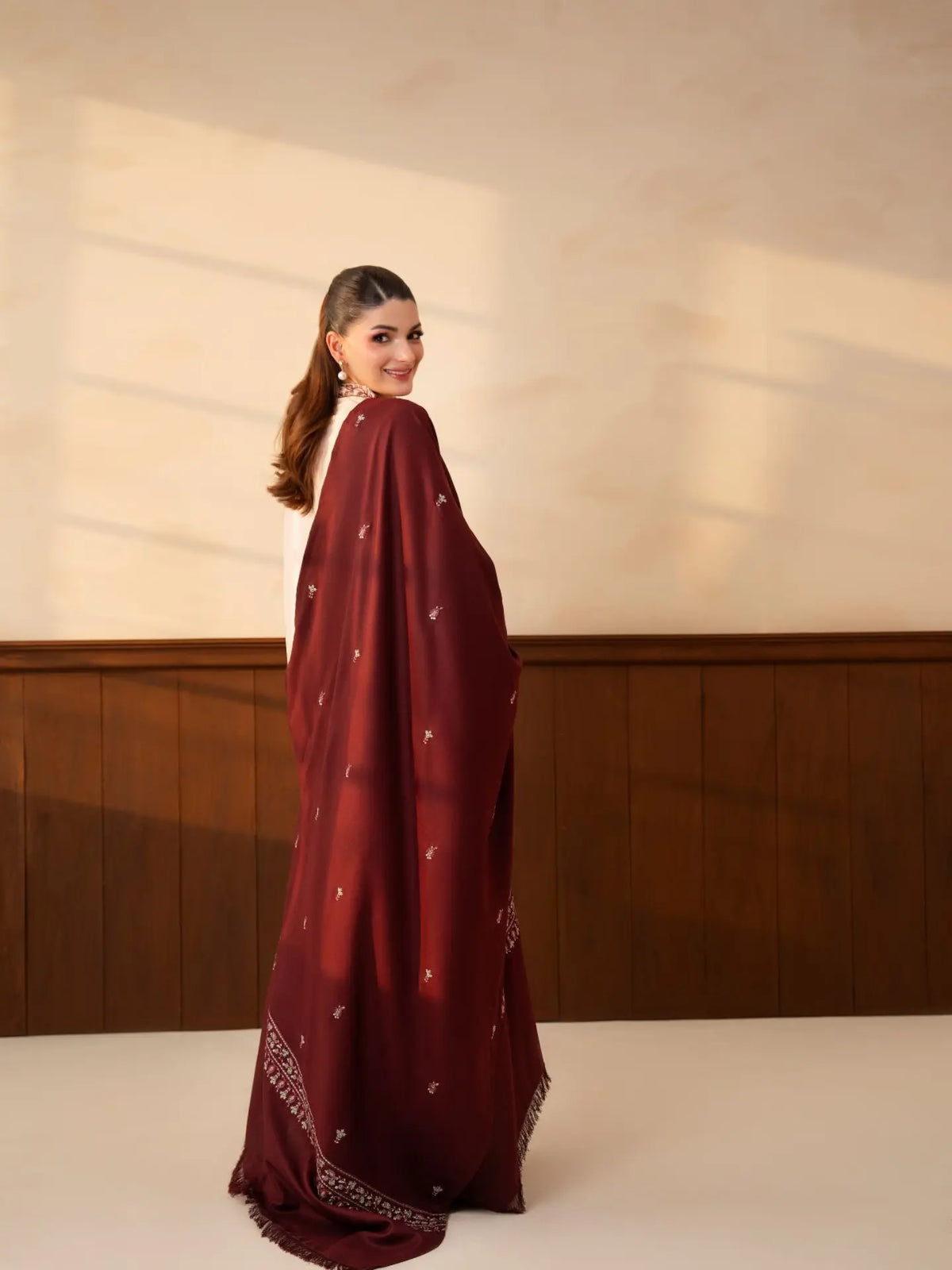 Lazuli - Winter 3PC Dhanak Embroidered Suit - zab1559
