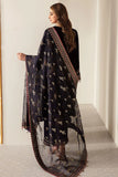 zab952 3-Piece Unstitched Heavy Embroidered Velvet Suit ( Four Sided Embroidered Organza Dupatta )