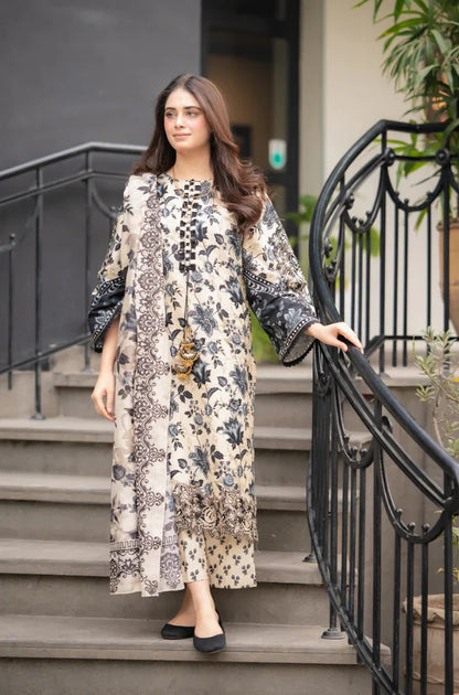 Sapphire - Winter 3PC Karandi Digital Print Dress - zab1171