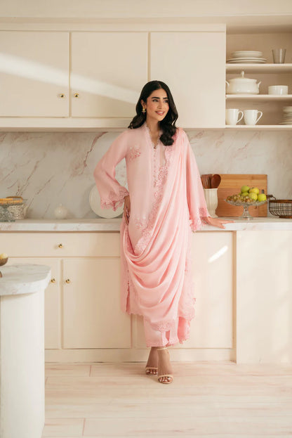 Nisa, Lawn 3.piece embroidered Summer suit with Orgenza dupatta - zab1311