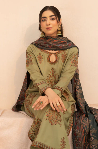 Mohagni - 3PC Dhanak Embroidered Suit - zab1152