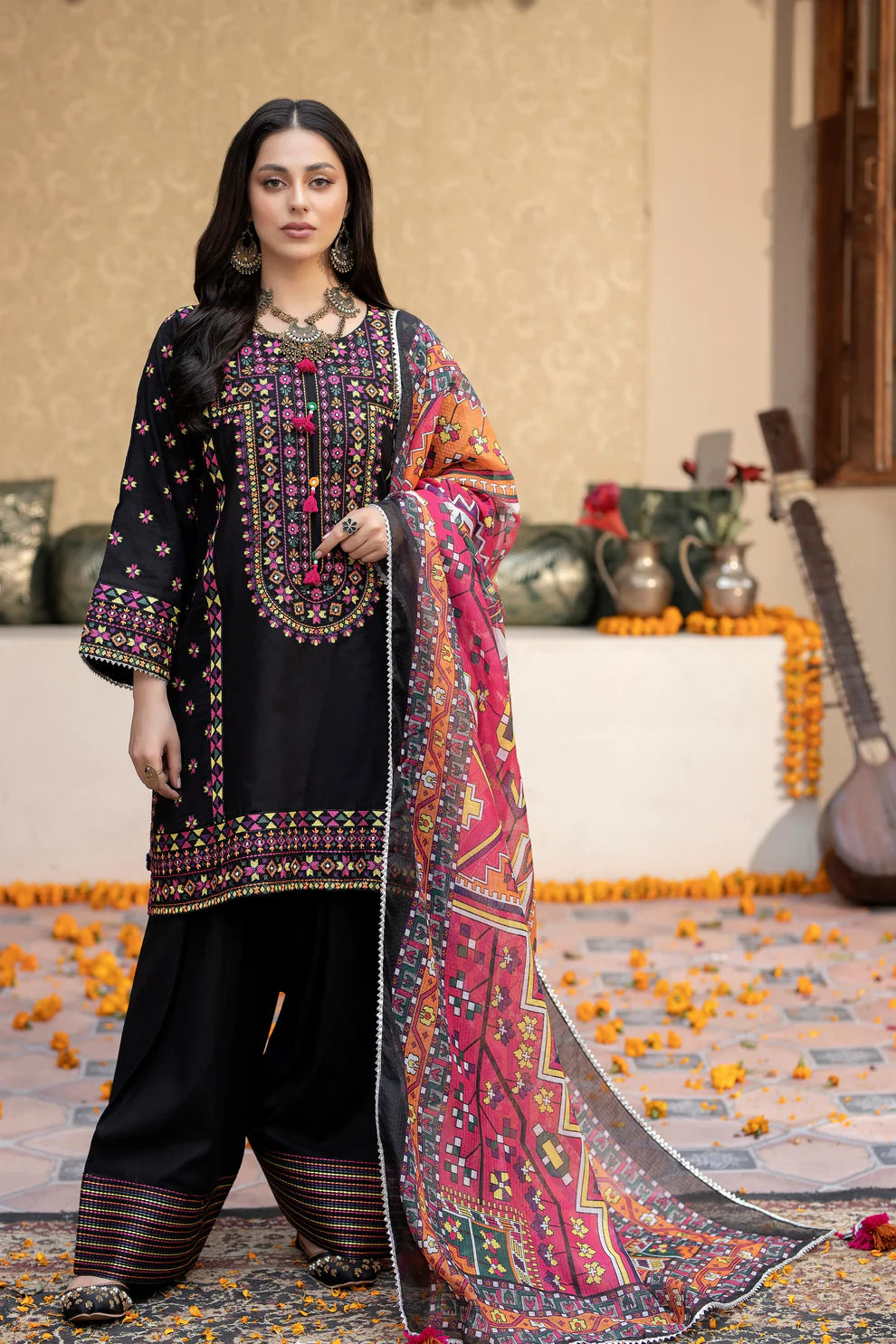 ZAB - Unstitched Luxury Lawn Heavy Embroidered 3PC Suit - zab1343